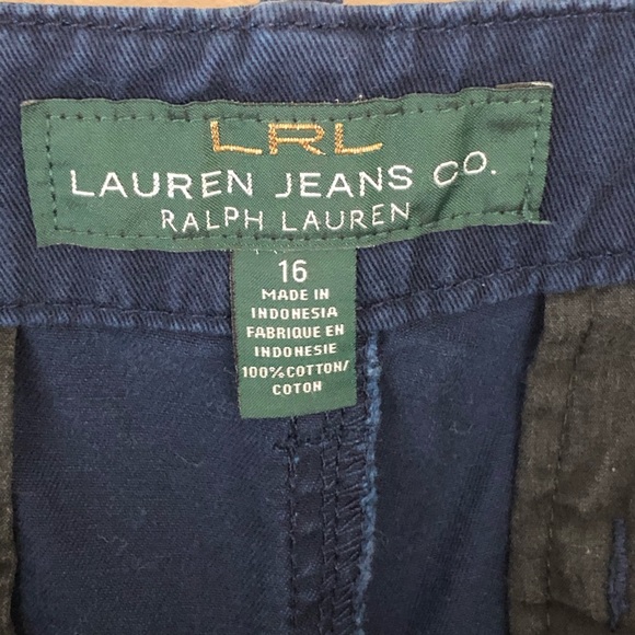 Lauren Ralph Lauren Shorts Womens 16 Navy Blue Flat Front Zip Button Closure - Picture 2 of 11